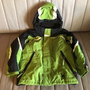 Spyder Kids winter jacket/ski jacket in green/ black/ white
